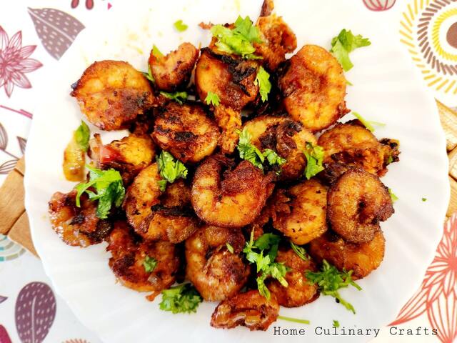 Prawns are one of the main course under sea food dishes. Lots of recipes can be tried out with prawns. Prawns roast, prawns ghee roast, prawns masala, prawns fry, prawns biryani and so on.
