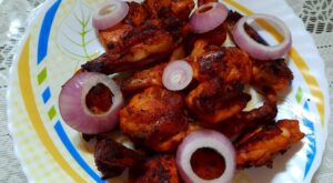 Barbecue chicken consists of chicken parts or entire chickens that are barbecued, grilled or smoked. Heat should be under our control. Slow cooking gives the delicious BBQ chicken.
