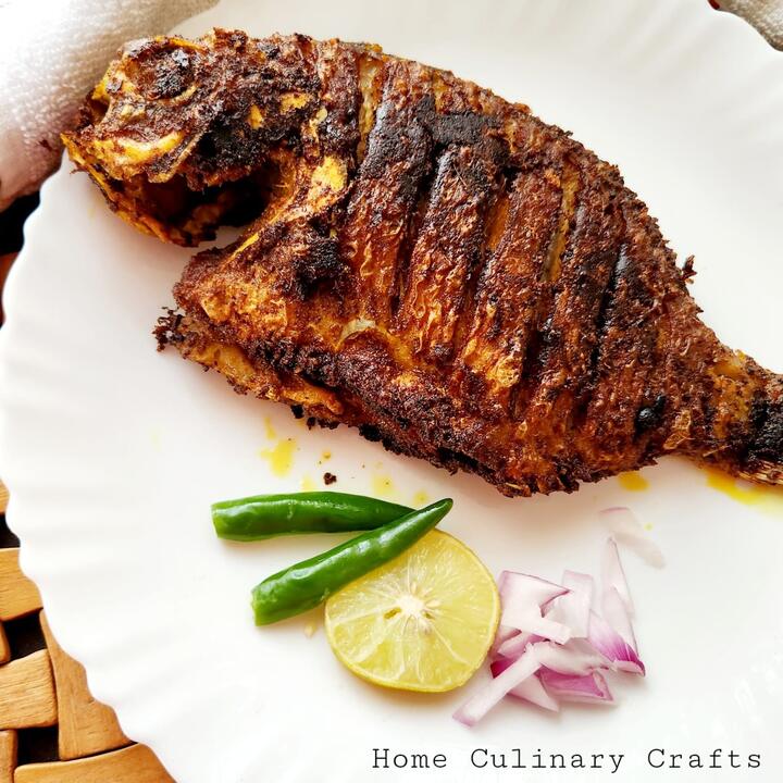 It is the process of making a marinade using spices and rubbing with it initially and later coating the marinated fish with all purpose flour. You can substitute all purpose flour with wheat flour for a healthier version of this recipe. But I had used all purpose flour since the taste is absolutely perfect with this batter.